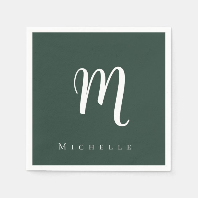 Chic monogram professional plain add your name napkin (Front)