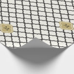 Chic Monogram Quatrefoil Pattern Art Deco Wedding Wrapping Paper<br><div class="desc">Your Own Custom Chic Monogram On Gold And Black Quatrefoil Pattern With An Ivory White Background. Background colour can be easily changed to any colour of your choice within the custom product page. Designed by fat*fa*tin. Easy to customise with your own text, photo or image. For custom requests, please contact...</div>
