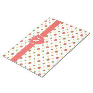 Chic Monogram Red, White Polkas Notepad or Jotter
