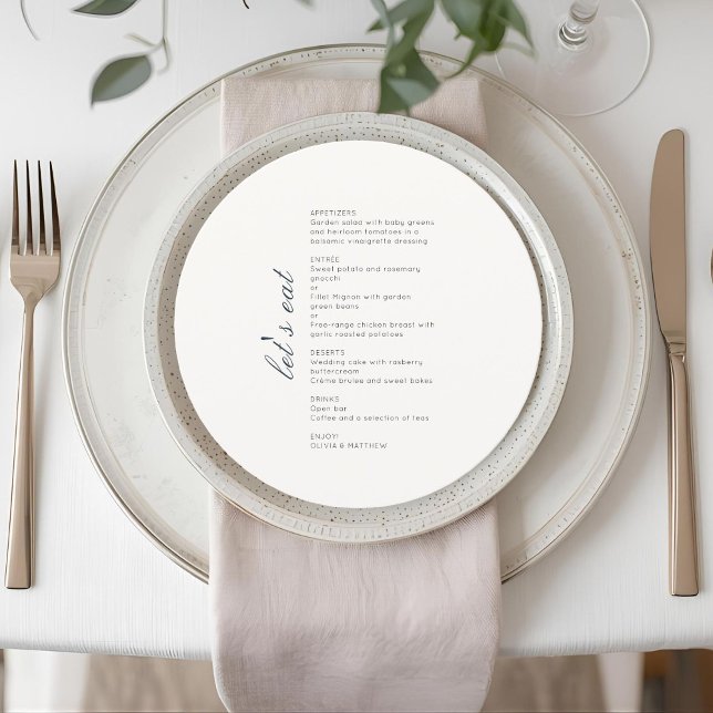 Chic Monogram Round Wedding Menu Flat Card (Creator Uploaded)