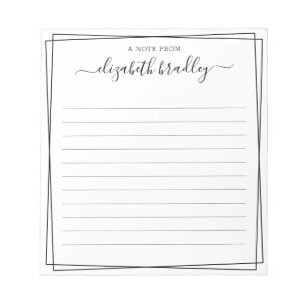 Chic Monogram Signature Script From The Desk Of Notepad