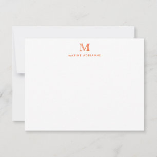 Chic Monogram Simple Formal Elegant Burnt Orange Card