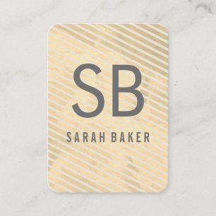 Chic Monogram Stripes Business Card