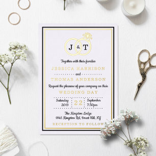 Chic Monogram Wedding Rings Real