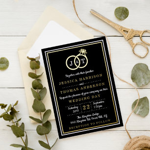 Chic Monogram Wedding Rings Real