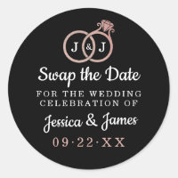 Chic Monogram Wedding Rings Save Or Swap The Date