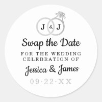 Chic Monogram Wedding Rings Save Or Swap The Date