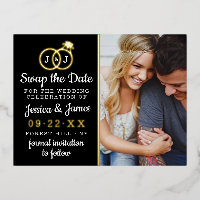 Chic Monogram Wedding Rings Save Or Swap The Date