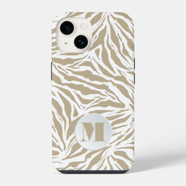 Chic Monogram Zebra iPhone Case (Back)