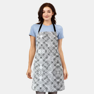 Chic Monogramed Flowers and stripes Apron