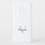 Chic monogrammed CaseMate Samsung Galaxy S9 Case<br><div class="desc">Chic monogrammed CaseMate Samsung Galaxy S9 Case. Personalised phone cover with elegant monogram design. Add your own name,  quote or monogram letters. Customisable Birthday presents for men women and kids. Black and white typography design.</div>