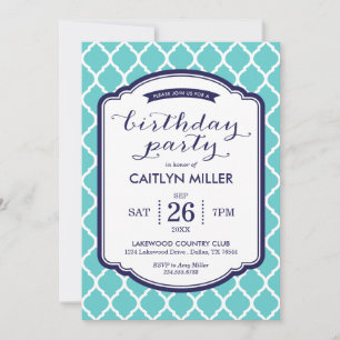 Chic Moroccan Birthday Party Invitation