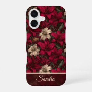 Chic Mother Gift Lilies Flower Name iPhone 16 Case