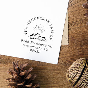 Chic Mountainous LandscapeFamily Return Address Rubber Stamp