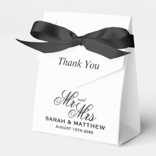 Chic Mr and Mrs black tie gala wedding party Favour Box