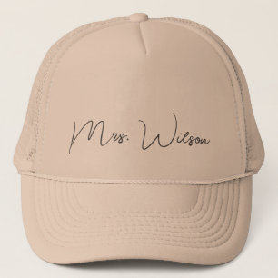 Chic Mr or Mrs last name embroidered baseball cap