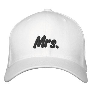 Chic Mrs. black and white cute  Embroidered Hat