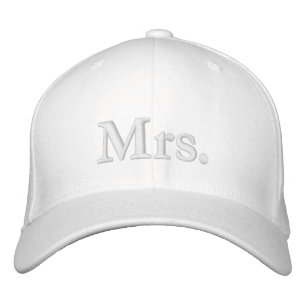 Chic Mrs. blush pink white Embroidered Hat