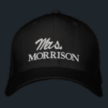 Chic Mrs. Last Name black and white cute wedding<br><div class="desc">Chic Mrs. Last Name black and white cute script wedding Embroidered Baseball Cap
Available in many colours and options</div>