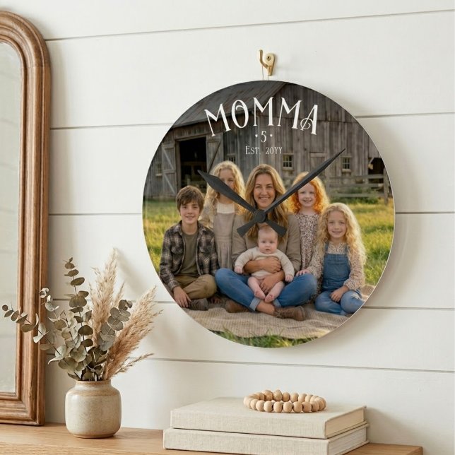Chic Mum Established Custom Photo Kid Count Round Clock (Creator Uploaded)