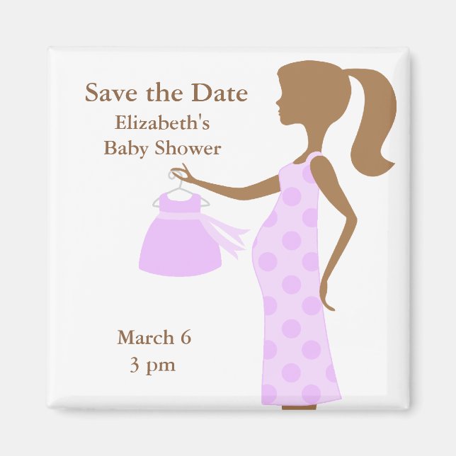 Chic Mum To Be Baby Shower Save the Date Magnets (Front)
