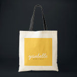 Chic Mustard Yellow Simple Bold Script Name Tote Bag<br><div class="desc">Chic Mustard Yellow Simple Bold Script Name Tote Bag</div>