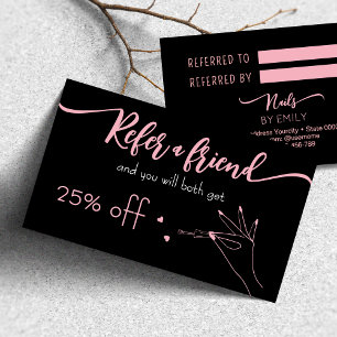 Chic nail salon  Refer a friend  Referral Card