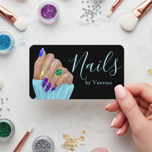Chic Nail Technician Beauty Salon Branding Business Card