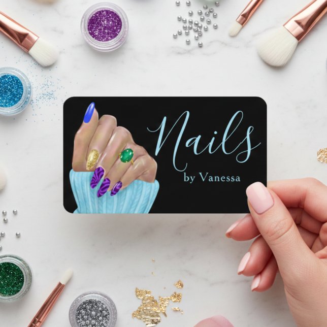 Chic Nail Technician Beauty Salon Branding Business Card (Creator Uploaded)