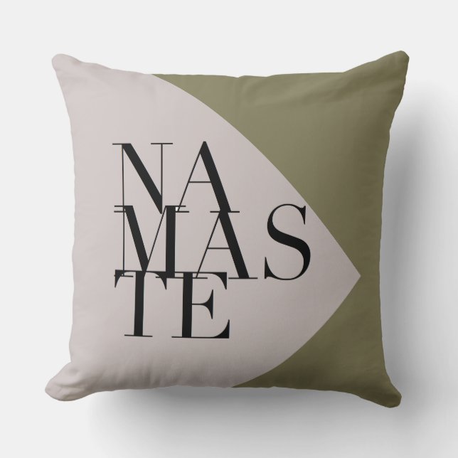Chic Namaste Yoga Inspired Square Pillow (Front)
