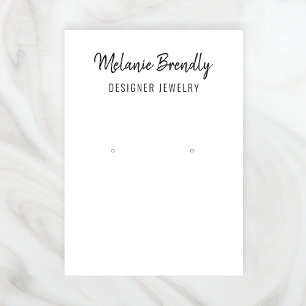 Chic Name Black White Jewellery Earring Display Business Card