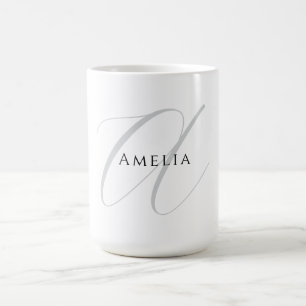 Chic Name Monogram Initial Letter Calligraphy Coffee Mug