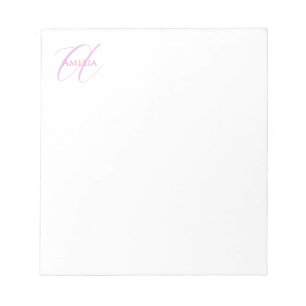 Chic Name Monogram Initial Letter Calligraphy  Notepad