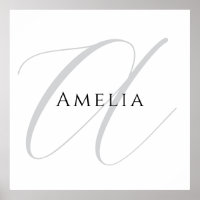 Chic Name Monogram Initial Letter Calligraphy