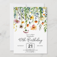 Chic Nature Wildflowers 40th birthday