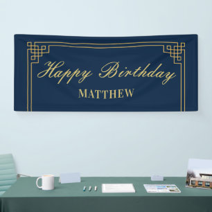 Chic Navy and Gold Gatsby  Banner