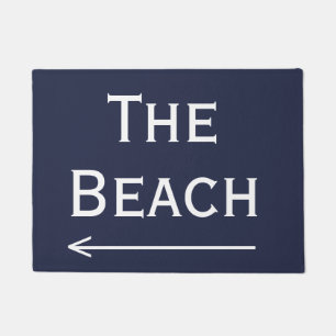 Chic Navy and White Beach and Arrow Doormat