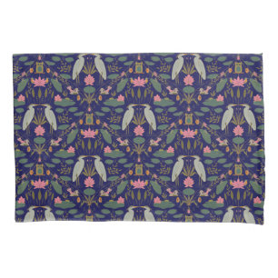 Chic navy blue Heron Pond Heritage Revival Pillowcase