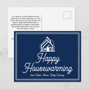 Chic Navy Blue Real Estate Company Custom Realtor Postcard