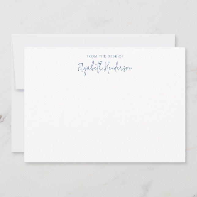 Chic Navy Blue Script  Card (Front)