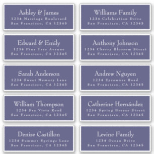 Chic Navy Blue Wedding Guest Address Labels