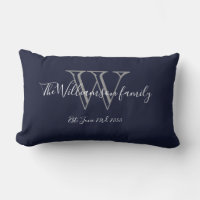  Chic Navy Blue White Monogram Family Keepsake