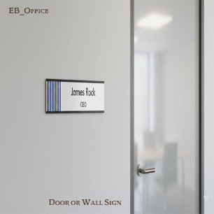 Chic Navy Blue & White Stripes  Custom Door & Wall Sign