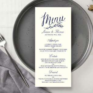 Chic Navy & Ivory Wedding Menu Template