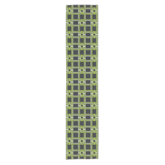 Chic Neon Citrus Green Black Pattern Short Table Runner