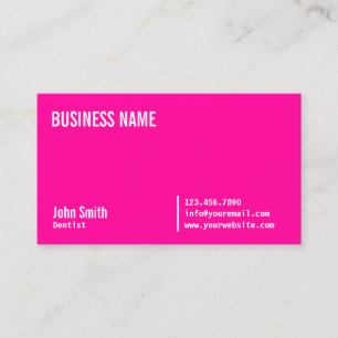 Chic Neon Pink Dentist Business Card