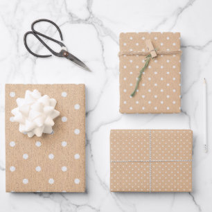 Chic Neutral Beige Polka Dot Theme Pattern Wrapping Paper Sheet