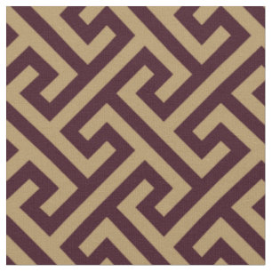 Chic neutral brown greek key geometric pattern fabric