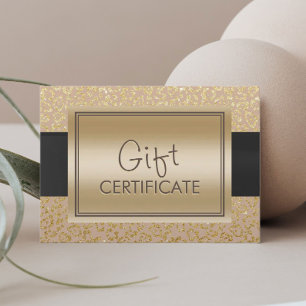 Chic Neutral Gold Leopard Print Gift Certificates