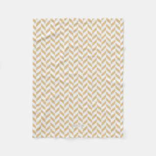 Chic neutral gold white geometric zigzag pattern fleece blanket